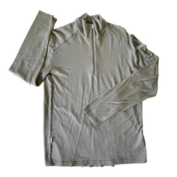 Icebreaker Body 1/4 Zip Lightweight Sweater Pullover Merino Wool Logo Gray M Men